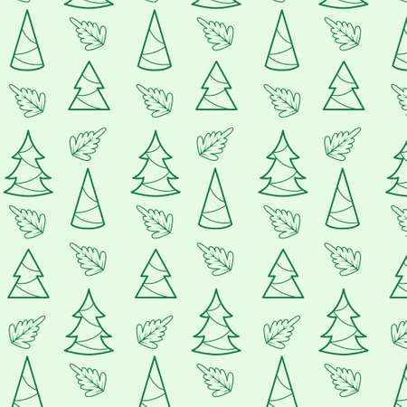 Hand drawn outline cartoon christmas patternのイラスト素材
