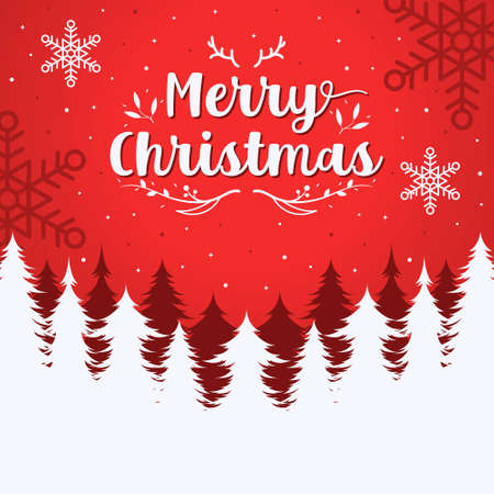 Merry christmas background illustration in flat designのイラスト素材