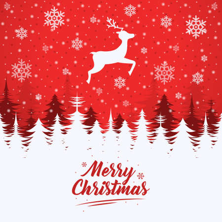 Merry christmas background illustration in flat designのイラスト素材