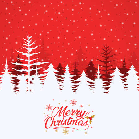 Merry christmas background illustration in flat designのイラスト素材