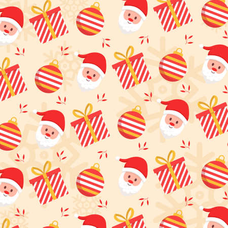 Seamless christmas pattern in flat designのイラスト素材