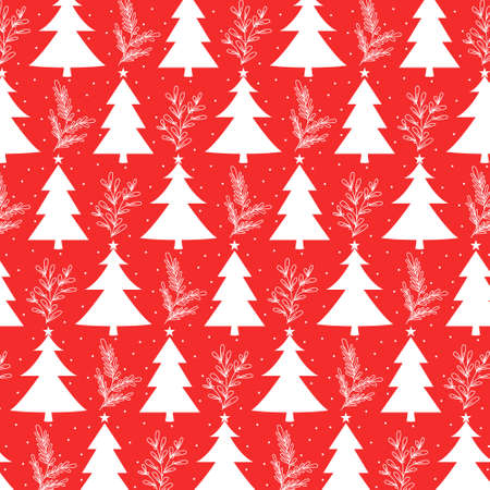 Seamless christmas pattern in flat designのイラスト素材