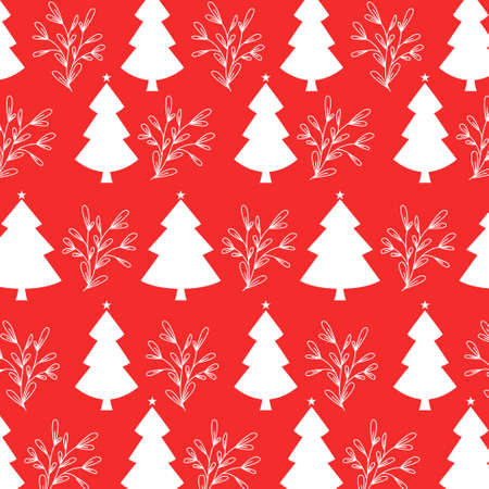 Seamless christmas pattern in flat designのイラスト素材