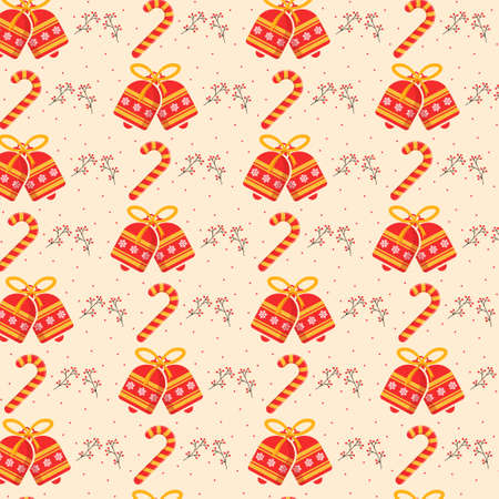 Seamless christmas pattern in flat designのイラスト素材