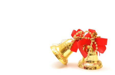 golden bells ornament for christmas tree decoration frameの写真素材