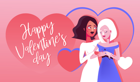 Lgbt valentines day banner templateのイラスト素材