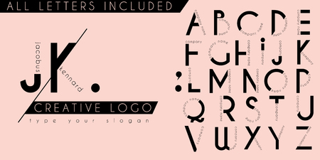Minimal creative logo initial monogram letter design templateのイラスト素材