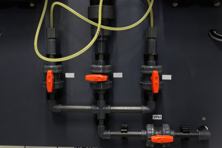 Set of water quality control in industrial water treatment boiler roomの写真素材