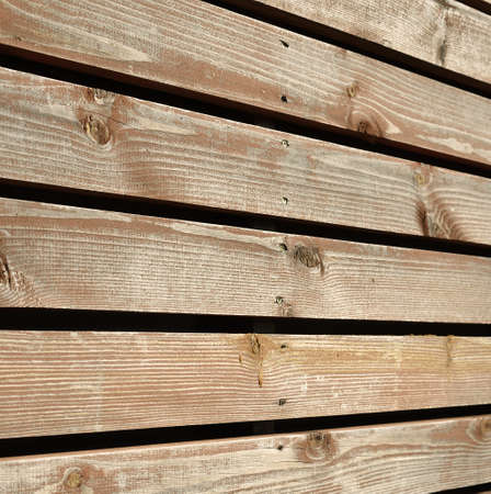 Light brown wooden boards (boardwalk) close-up. Texture, pattern, background, wallpaper. Lumber...