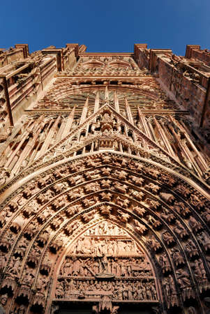 gothic cathedral in franceの写真素材