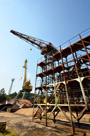 cargo crane at Riga shipyardの写真素材