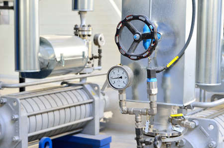 industrial thermometer in boiler room