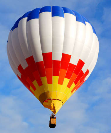 Colourful air balloon flying at the end of dayの写真素材