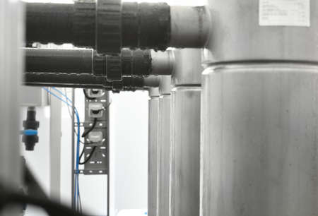 Large industrial water treatment and boiler roomの写真素材