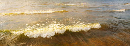 Sea water surface texture. Soft sunlight. Panoramic image, graphic resources. Nature, environment...