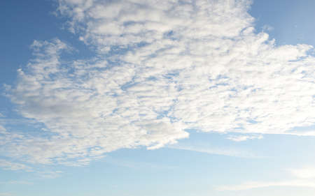 Clear blue sky after the storm. Soft sunlight. Panoramic image, texture, background, graphic...