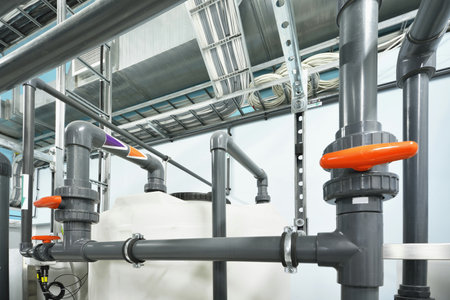 Reverse osmosis industrial water treatment station. Technology, chemistry, heating, work safety,...