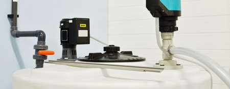 Set of water quality control in industrial water treatment boiler room. Technology, chemistry,...