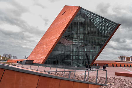 Gdansk, Poland - 12 April 2019; Museum of the Second World War on a cloudy dayのeditorial素材