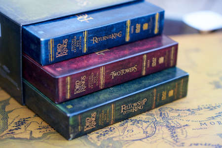 Astrakhan, Russia - 05.12.2021: The Lord of the Rings Trilogy Special Extended Edition 12-DVD Box...