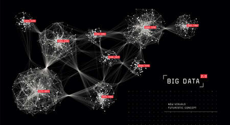 Big data concept visualization. Distributed network. Social media graph. Information clustering.の写真素材