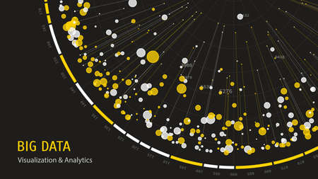 Big data visual representation. Complex big data analysis. Information visualization concept....