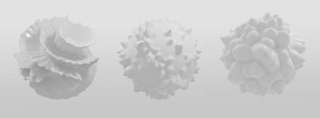 White abstract shapes. Pure clean concept. Minimal style. Glossy smooth ceramic objects. 3D renderingの写真素材