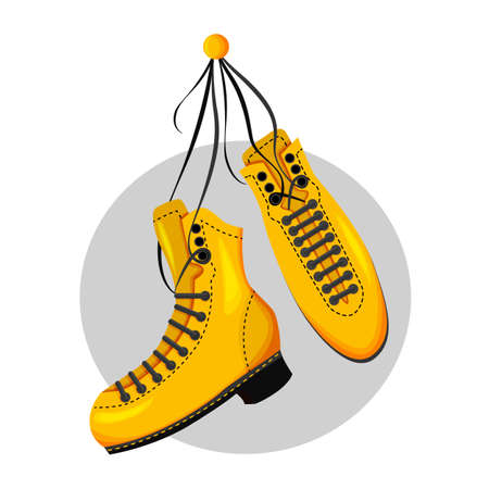 fashionable yellow shoes. footwear. Unisex. vector illustration.のイラスト素材