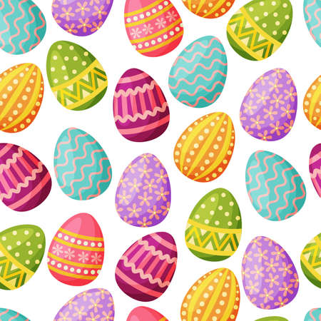 Seamless pattern of Easter eggs. Easter eggs for Easter holidays.Pattern for fabric and wrapping paper. Vectorのイラスト素材