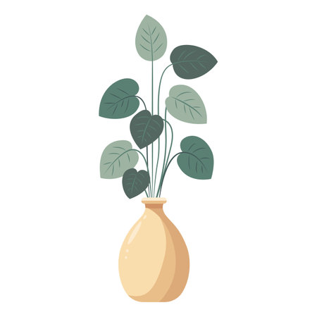 Houseplant in a pot. Vector illustration isolated on white background.のイラスト素材