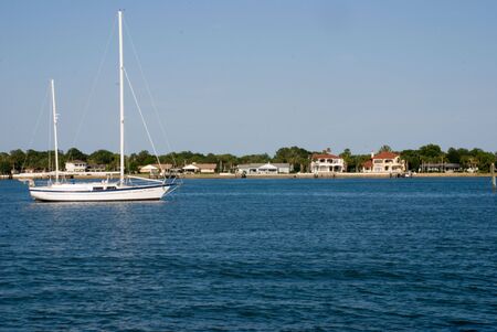 Sailboat with sales furled