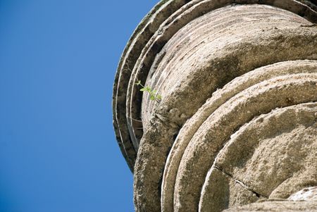 Shot straight up a fort turretの写真素材