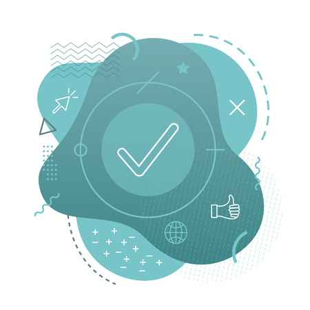 Checkmark icon on modern backgroundのイラスト素材