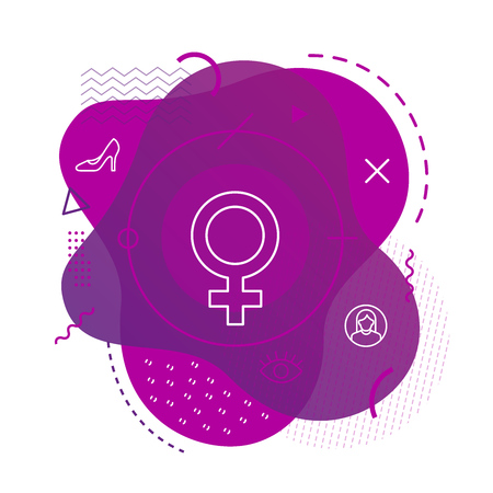 Female icon on modern backgroundのイラスト素材
