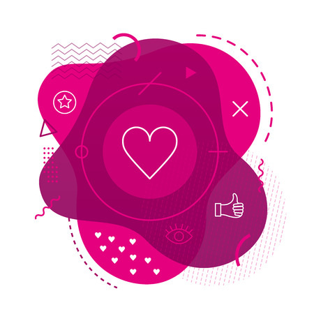 Heart icon on modern backgroundのイラスト素材