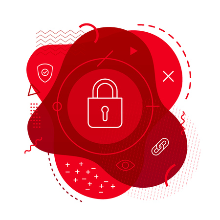 Lock icon on modern backgroundのイラスト素材