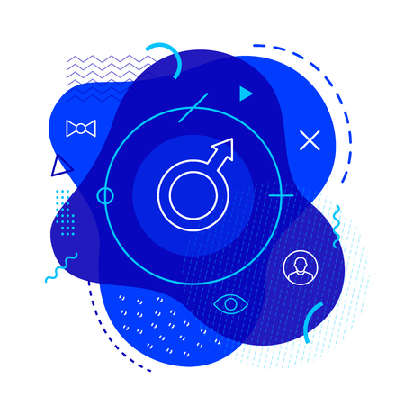 Male icon on modern backgroundのイラスト素材