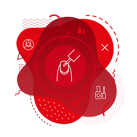 Nail icon on modern backgroundのイラスト素材