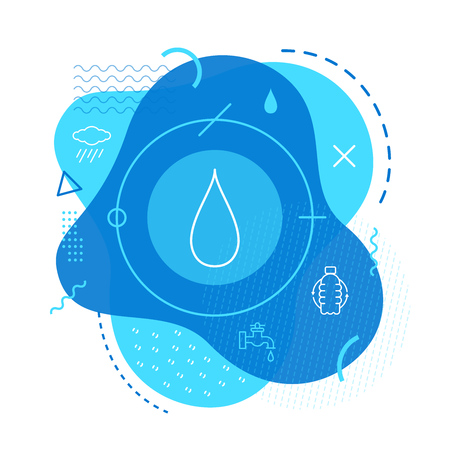 Drop icon on modern backgroundのイラスト素材