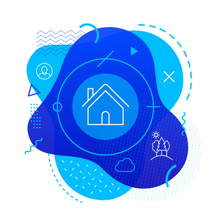 House icon on modern backgroundのイラスト素材