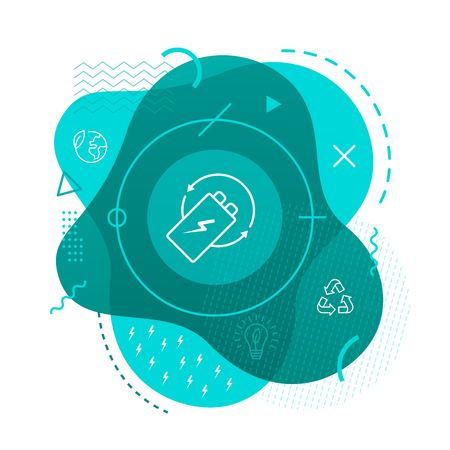 Green energy icon on modern backgroundのイラスト素材