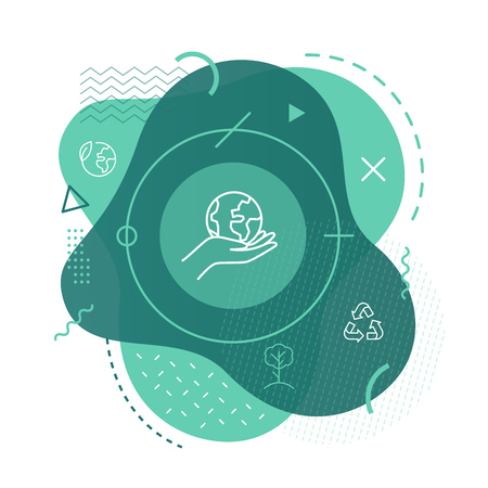 Planet ecology icon on modern backgroundのイラスト素材