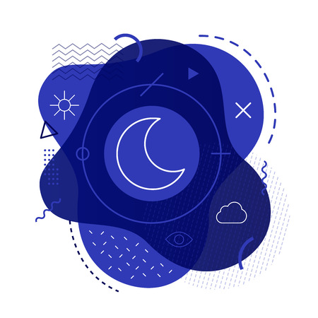 Moon icon on modern backgroundのイラスト素材