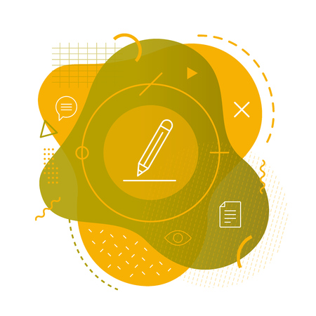 Pen icon on modern backgroundのイラスト素材