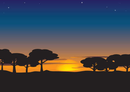 Summer eveningのイラスト素材