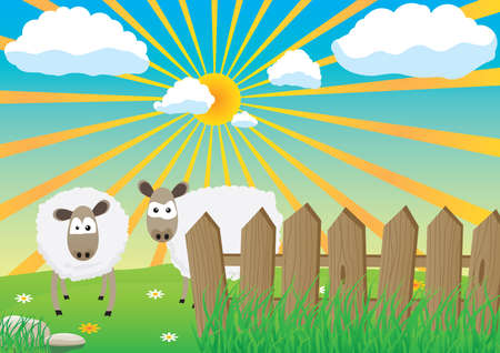 Two sheepのイラスト素材