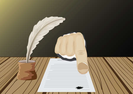 Signed documentのイラスト素材