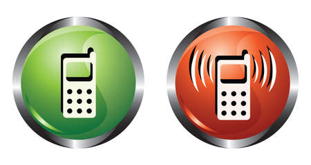 Two buttons with phoneのイラスト素材