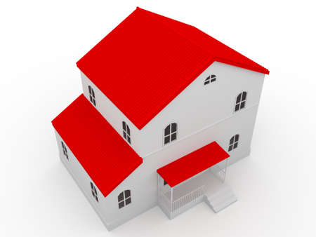 The house with a red roof の写真素材