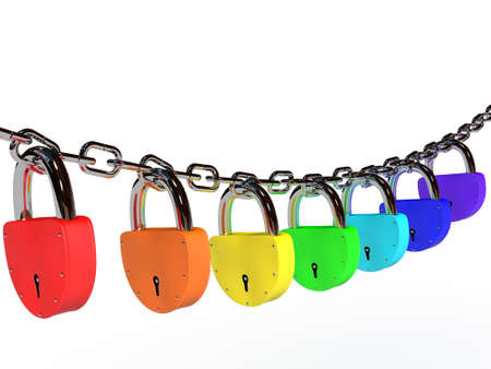 Colored locksの写真素材